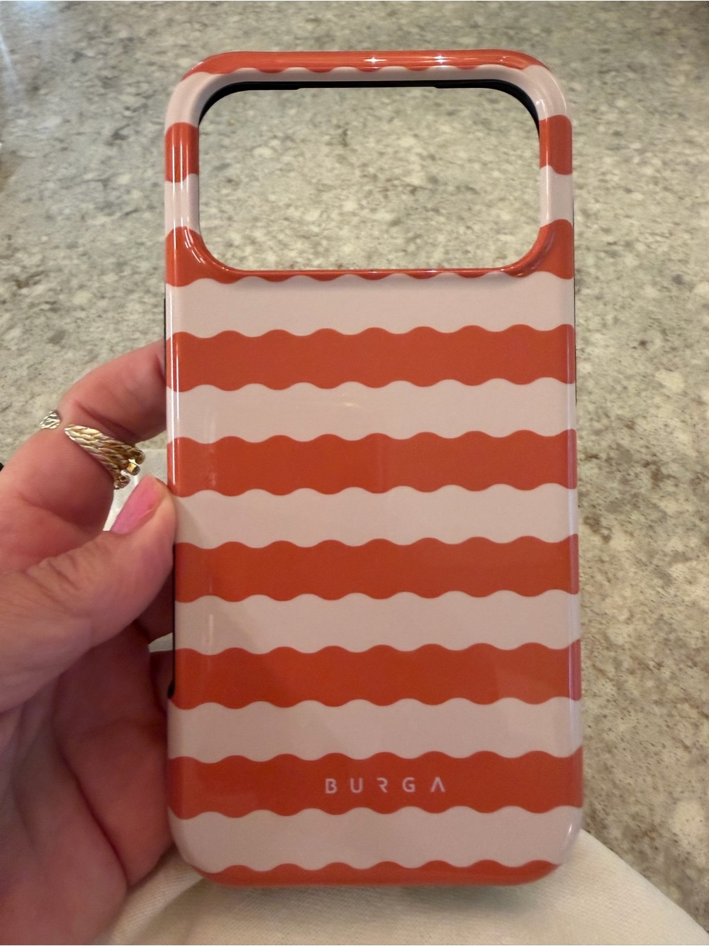 Burga Orange Wave Stripe Phone Case Brand New!